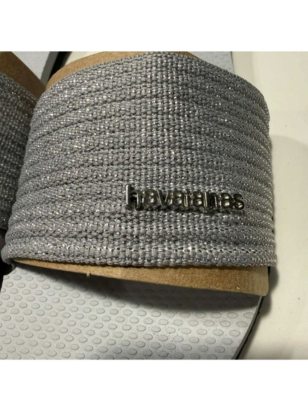 Havaianas Women's Metallic Summer Sandals Ice Grey US 8 - Picture 2 of 4
